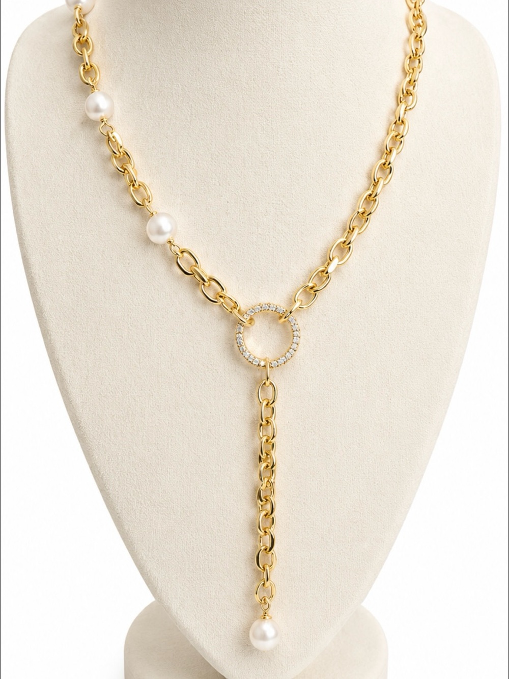 Handmade freshwater pearl lariat necklace